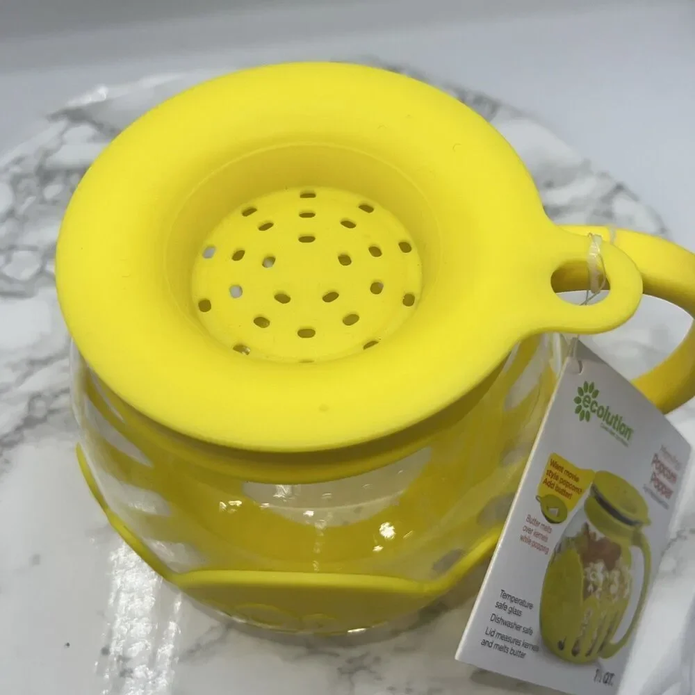 ECOLUTION Yellow Patented Micro-Pop Microwave Popcorn Popper -1.5qt NEW!